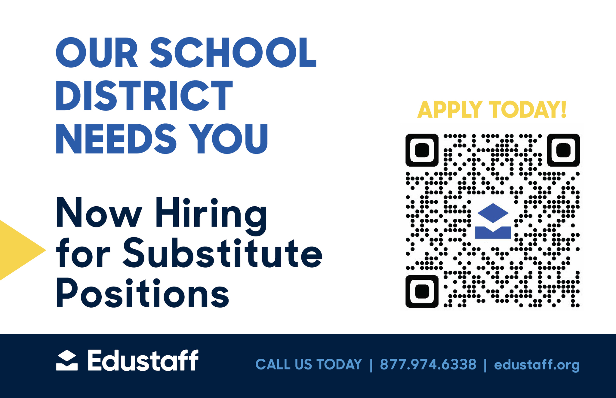 Now hiring for substitute positions.  